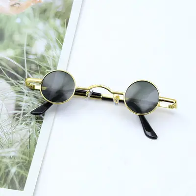 Men's Round Retro Small-Frame Sunglasses - 8