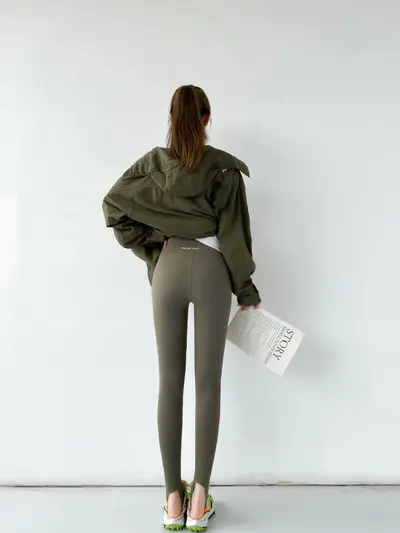 High-Elasticity Breathable Stepped-Foot Leggings, Extended Length - 4