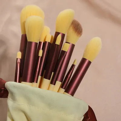 13-Piece Makeup Brush Set, Milk Tea Color - 9