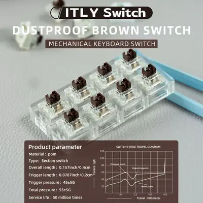 iTLY机械键盘焊接拔轴体防尘青轴红轴黑轴茶轴十字轴爆款 - 9