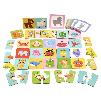 Shadow Matching Animal Puzzle Board Game, Children's Interactive Card Game