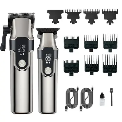 Professional Electric Hair Clipper Full Set for Men, Barber - 7