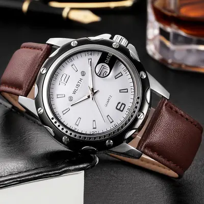 Wolix Herrenarmbanduhr wasserdicht, Kalender, Business Quarz - 10