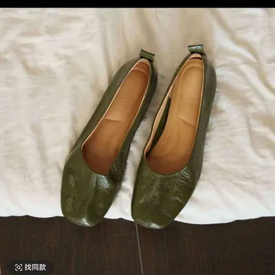 Women's Sheepskin Ballet Flats, French Retro Style, Comfortable
