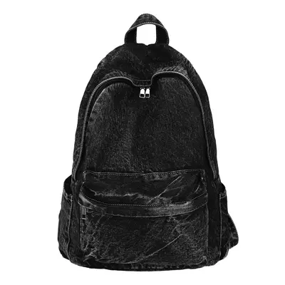 Women's Denim Backpack in Hong Kong Style, Large Capacity, Lightweight - 7