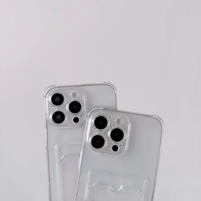 iPhone 15 için uygun, Apple iPhone 14 cep telefonu kılıfı ile uyumlu, şeffaf siyah kartlık, çapraz askılı kordon. - 5
