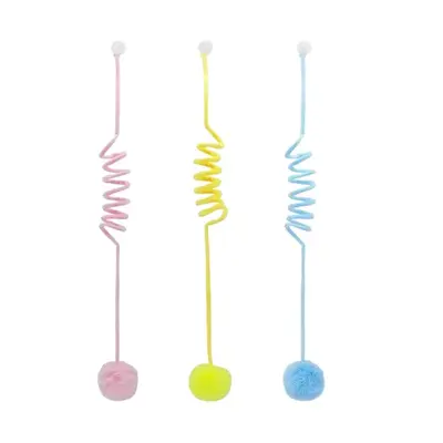 Retractable Elastic Cat Teaser with Rabbit Fur Ball - 6