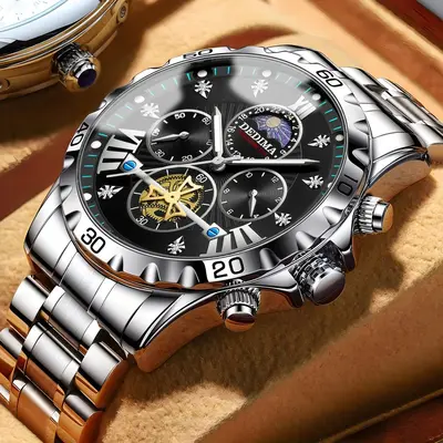 Men's Quartz Wristwatch, Waterproof, Luminous