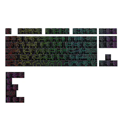 Black and White Striped PBT Keycap Set