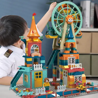 Children's Large Building Blocks Set, Ferris Wheel and Windmill - 11