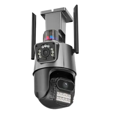 Kablosuz 360° dönen çift kamera kubbe kamerası, dual ekran