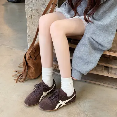 Women's Soft Leather Thick-Sole Forrest Gump Casual Sneakers - 8