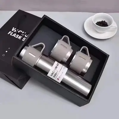 保温杯商务杯套装一杯三盖不锈钢保温杯泡茶杯伴手礼水杯礼品批发