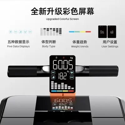 8-Electrode Bluetooth Smart Body Fat Scale with VA Color Screen