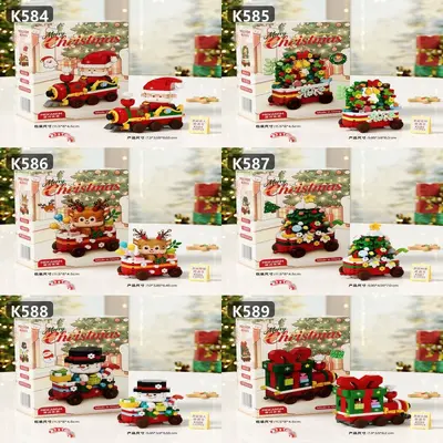 Micro Particle Building Block Set, Flower Street Scene with Cartoon Figures - 11