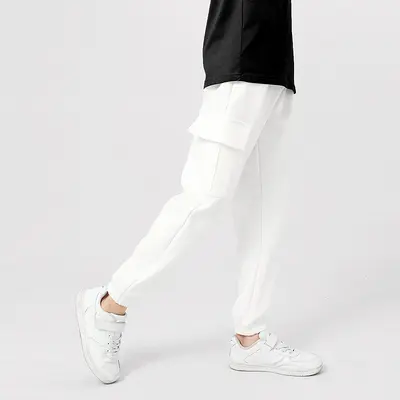 Korean Style Kids' Solid Color Sports Cargo Pants for Big Kids - 7