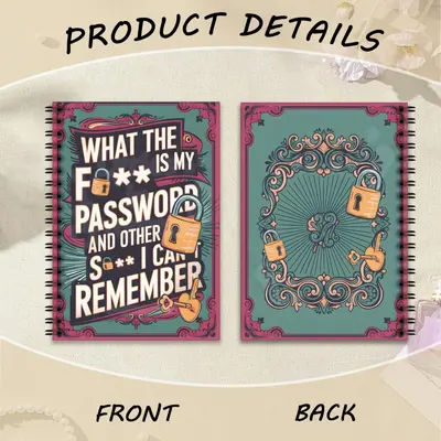 A5 Password-Protected Notebook, 100-Page Spiral Sketchbook