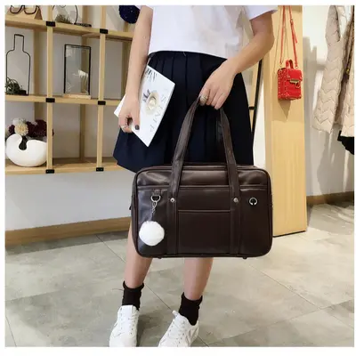 Japanese Style JK Uniform PU Shoulder Crossbody Bag for Women - 3