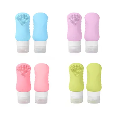Cross-border popular silicone dispenser bottle four-piece set shampoo and shower gel storage 60ml dispenser bottle with hook brushed - 10