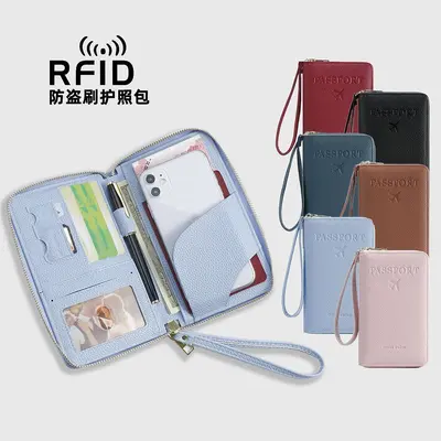 RFID Pasaport Cüzdan Belge Çantası Seyahat Fermuar - 3