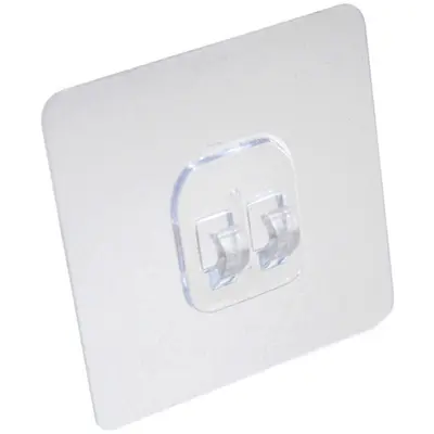 No-Drill Transparent Adhesive Bathroom Hook, Strong Hold