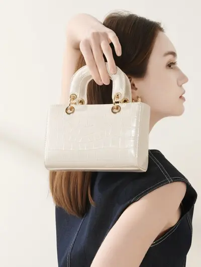 Damen-Diana-Tasche aus echtem Leder, Umhängetasche - 4