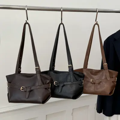 Kadın Tote Çanta, Retro Sade Tasarım, Kişisel Tek Omuz Çantası