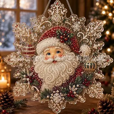 Weihnachts-Diamantbild, handgefertigtes DIY-Hängedekor, Weihnachtsmann und Weihnachtsbaum