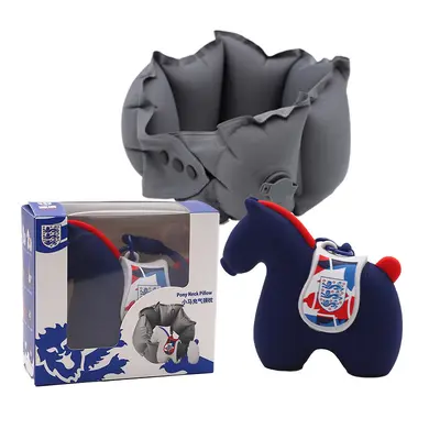 Portable travel neck pillow, press-to-inflate U-shaped - 13