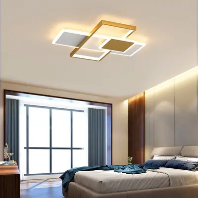 Nordic Style Rectangular Ceiling Lamp for Living Room and Bedroom
