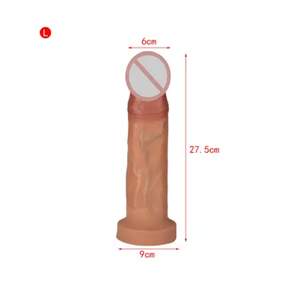 Yumuşak silikon penis, çift sertlikli, yetişkin ürünü - 7