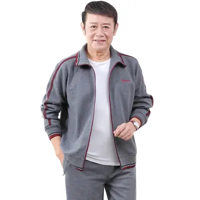 Men's Spring Autumn Casual Two-Piece Sweatshirt Set, Plus Size - 6