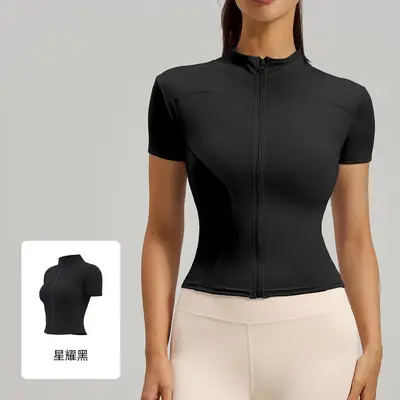 Juyitang High-Stretch Yoga Set with Stand-Collar Jacket for Women - 13