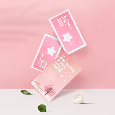 Smilekit Kirschblüten-Zahnaufhellungsstreifen, tragbar mit Enzym-Verriegelung