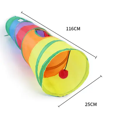 Foldable All-in-One Cat Tunnel Toy, for Self-Play - 7