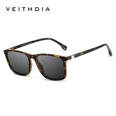 Unisex Square Frame Polarized UV400 Sunglasses, Model 7521 - 12