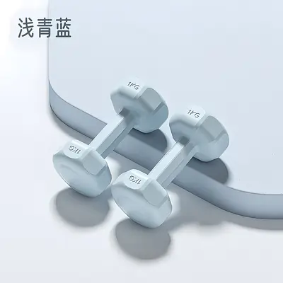 哑铃女士居家健身家用力量锻炼实心浸塑壶铃练臂初学者包胶小哑铃 - 8