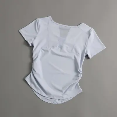 Women's Short Sleeve Quick-Dry Mesh Back Yoga Top - 8