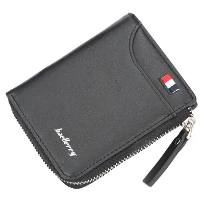 Baellerry Men's Short Wallet, Zipper, Multi-Card Slots, Business Style - 7