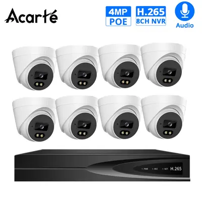 Acarte 4mp Kızılötesi poe kamera cctv sistemi iç mekan güvenlik kamerası seti