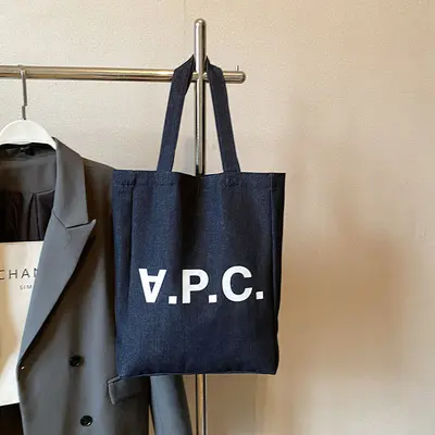 Large Capacity Canvas Tote Bag, Letter Print, Shoulder Bag - 7