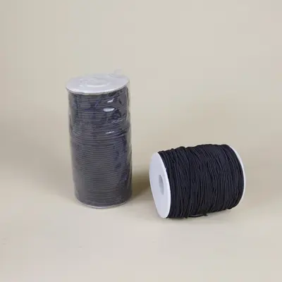 Siyah Beyaz Yuvarlak Lateks Elastik İp Çok Telli 1 mm - 5