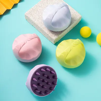 Tragbare Shampoo-Bürste für die Hand, Kopfhaut-Shampoo-Bürste, Massage-Shampoo-Kamm, Massagegerät, Silikon-Kamm, Kopfmassager