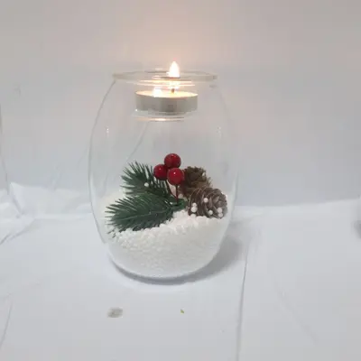 Kreative transparente Glasvase mit Kerzenhalter, handgefertigt, Wohndekoration
