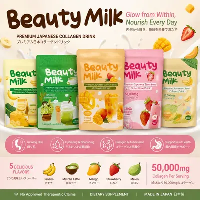 BeautyMilk Strawberry Flavoured Collagen Drink Powder