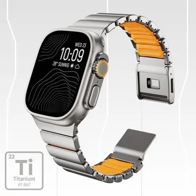 Apple Watch S10 uyumlu manyetik kopçalı titanyum kayış, Ultra 3 uyumlu
