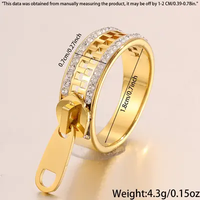 Edelstahl-Armband Ring Damen 18K Gold - 9