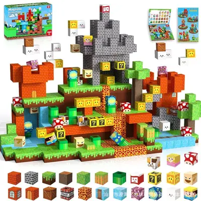 Magnetic Block Building Set, Mine Cave Castle, Educational Magnetic Tiles - 8