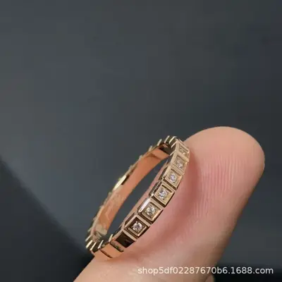 V altın buz küpü çift yüzük 18K elmaslı - 12