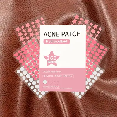 Hydrocolloid Pimple Patches, 360 Pcs, Invisible Star, Heart and Round - 8